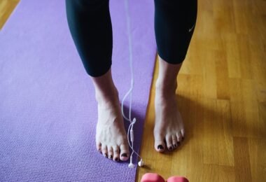 person following a calm morning routine at home